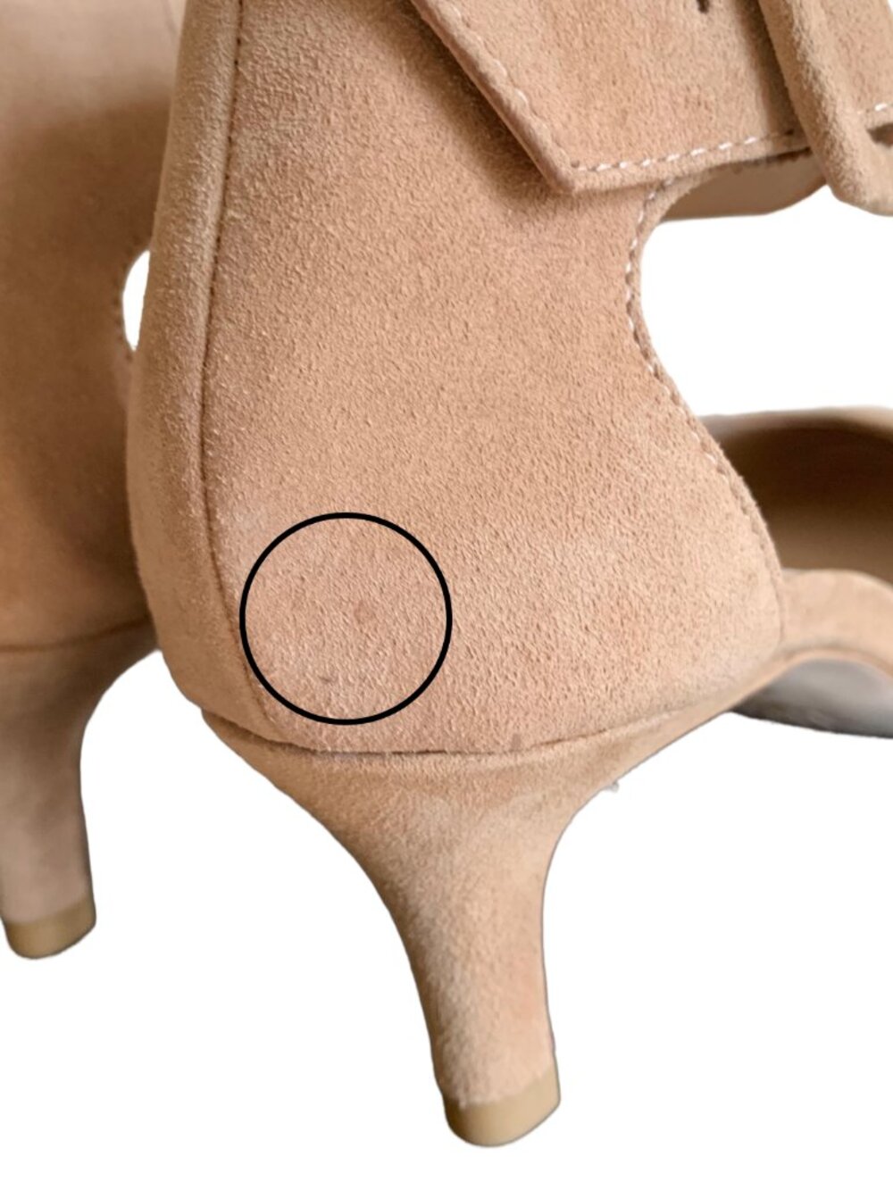 NWT PELLE MODA Latte Light Beige Kady Suede Ankle Strap Pump Sz 5.5 SEE PHOTOS - Picture 10 of 15